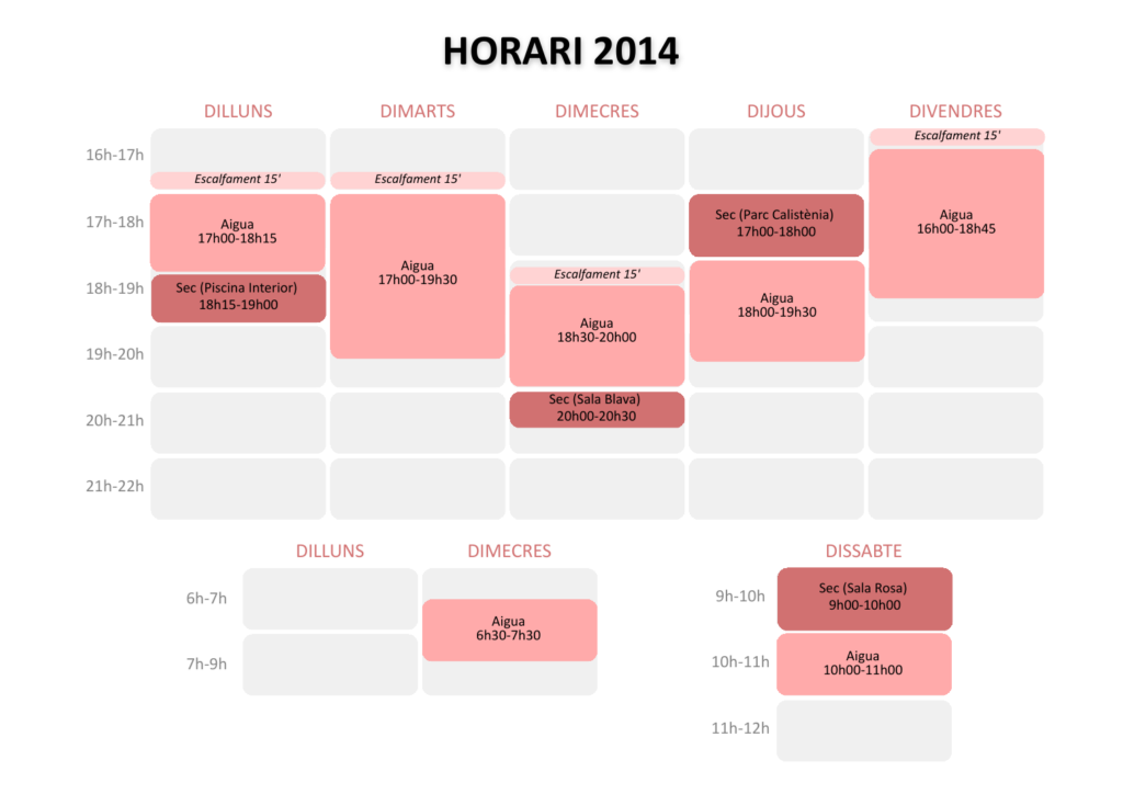 Graella d’horaris 2026/27 · Nascuts el 2014