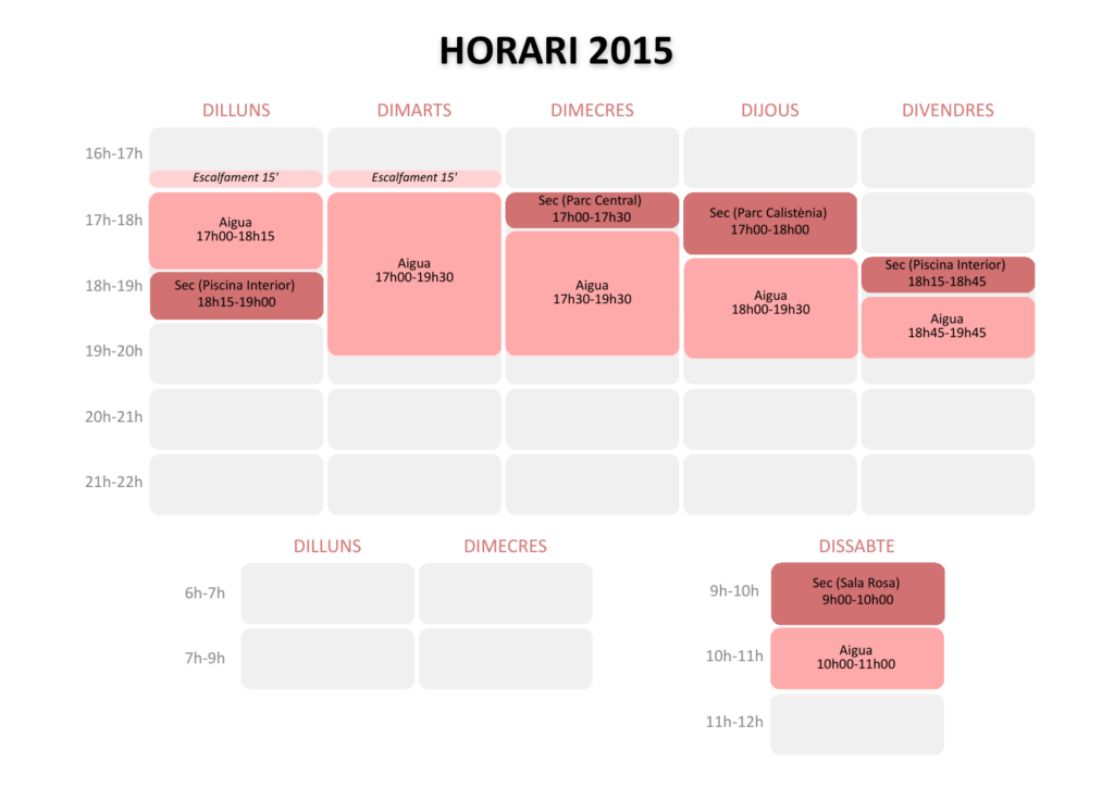 Graella d’horaris 2026/27 · Nascuts el 2015