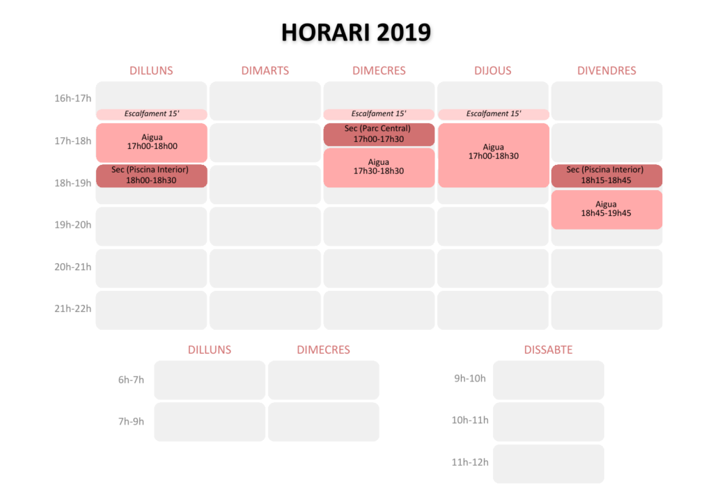 Graella d’horaris 2026/27 · Nascuts el 2019